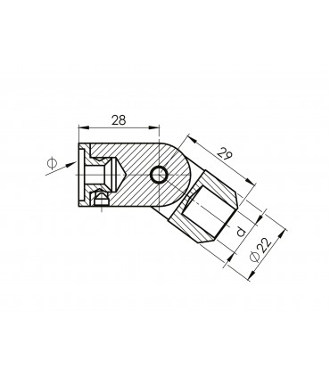 Support orientable pour barre ou lisse sur support plat ou rond