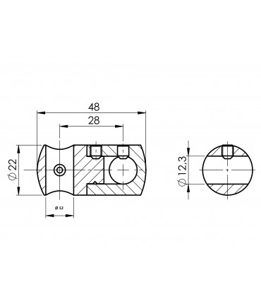 Support pour barre transversale diamètre 12, 14 ou 16mm