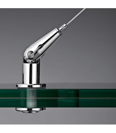 Fixation articulée conique dynamique finale sur verre