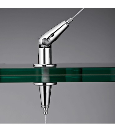 Fixation articulée conique dynamique intermédiaire sur verre