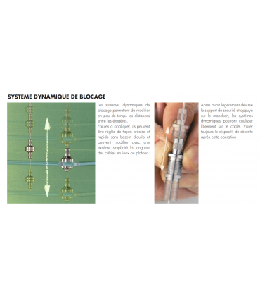 Fixation conique dynamique fixe sur verre