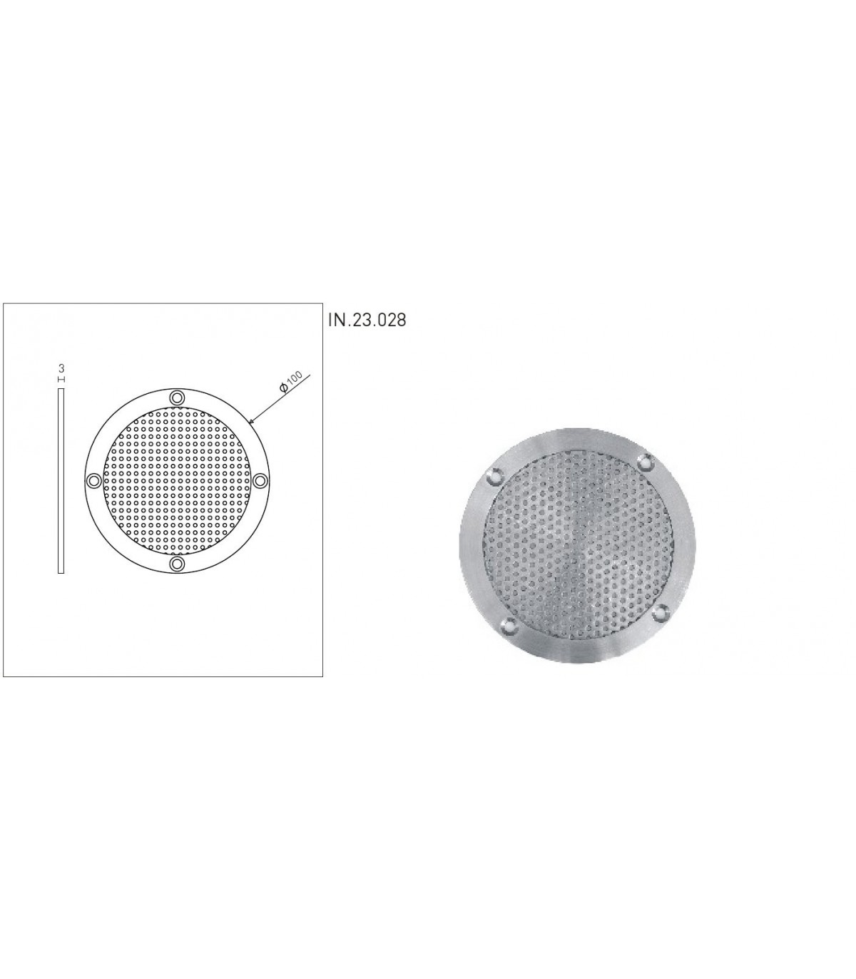 Ventilation Grille,Sortie d'aération Rond Grille de Ventilation en Acier  Inoxydable,Grille d'aération ronde en acier inoxydable 304, 100mm. 