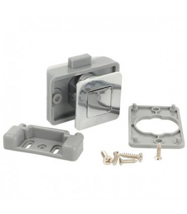 Serrure à bouton poussoir pour panneau d'épaisseur 12 à 16mm