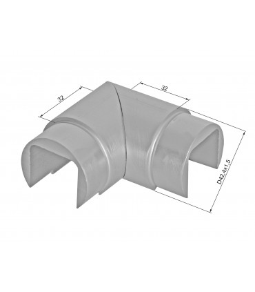 Raccord 90° pour profil fond de gorge aluminium