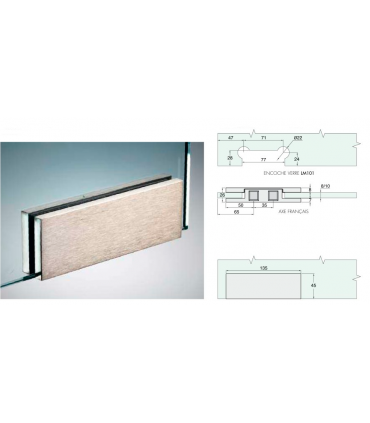 Pentures hautes et basses pour porte sécurit en verre