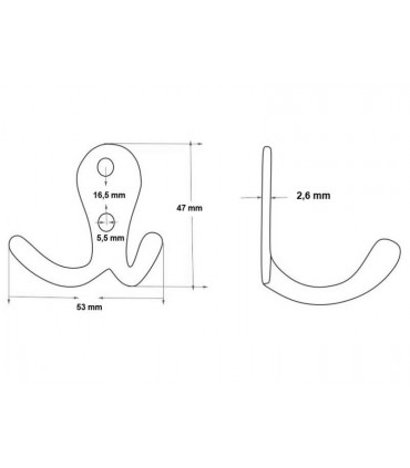 Patère double crochet série Octa
