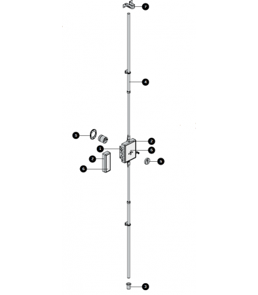 Serrure de sécurité en applique pour porte en bois