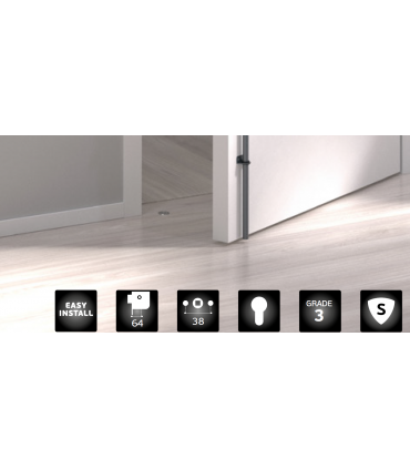 Serrure de sécurité en applique pour porte en bois