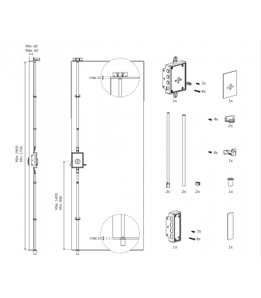 Serrure de sécurité en applique pour porte en bois