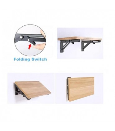 Paire de support autobloquant pour tablette rabattable en bois