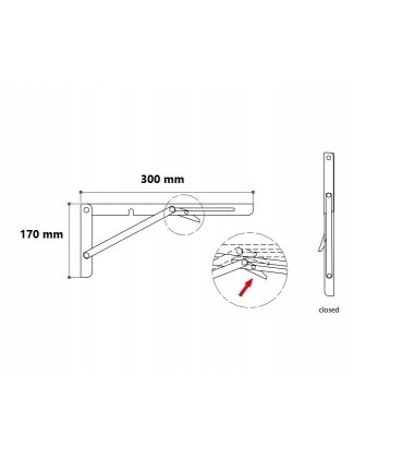 Paire de support autobloquant pour tablette rabattable en bois