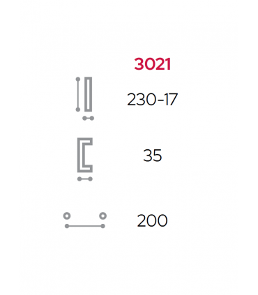 Poignée série 3021 entraxe 200 pour porte en verre ou bois