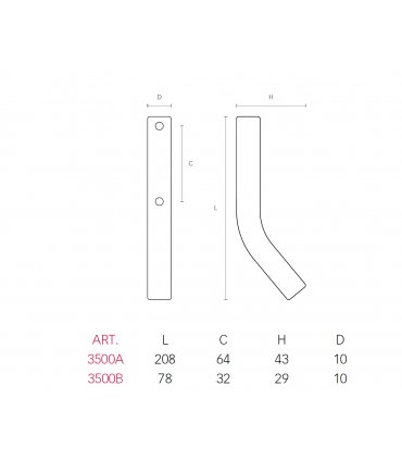 Poignée design Linea verticale 3500 par Davide Diliberto