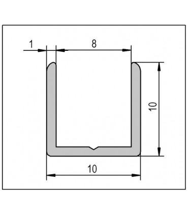 Profil aluminium de 10 x 10 x 10 mm