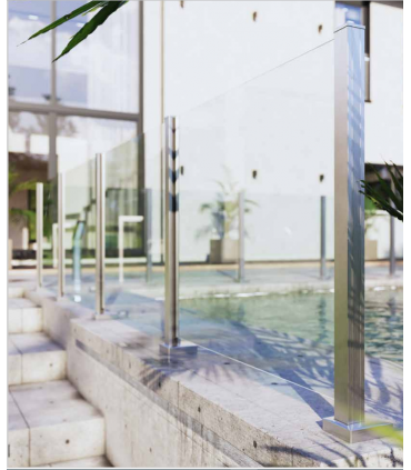 Poteau fermé en haut GUARDIAN pour garde-corps en verre