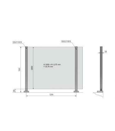 Poteau fermé en haut GUARDIAN pour garde-corps en verre