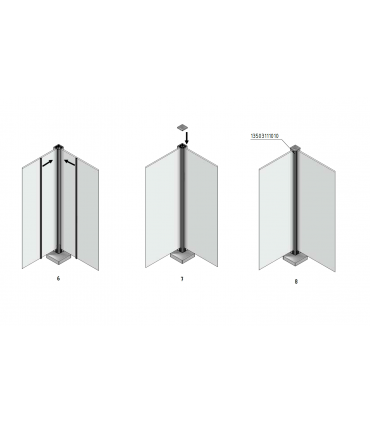 Poteau fermé en haut GUARDIAN pour garde-corps en verre