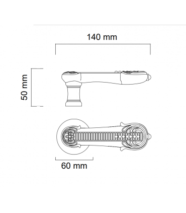 Poignée série ORTISEI sur rosace ou plaque
