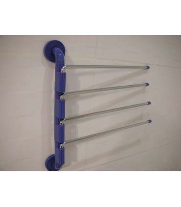 Porte serviette série Troll bleu 4 branches