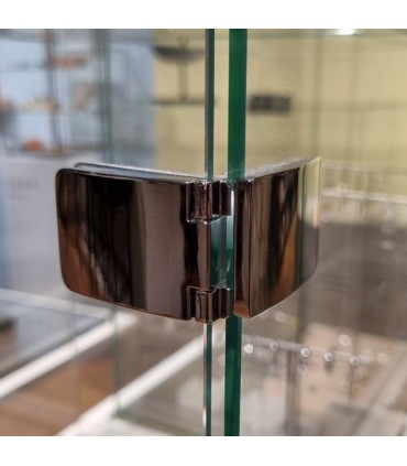 Charnière double pour porte en verre ouverture à 180°