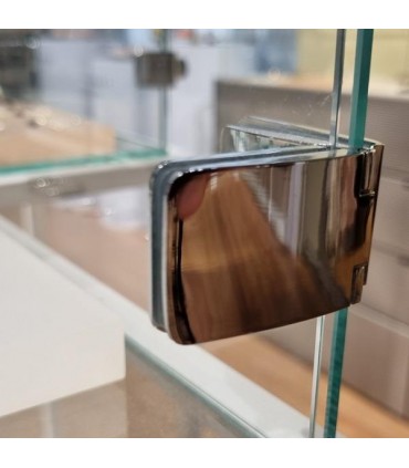 Charnière double pour porte en verre ouverture à 180°