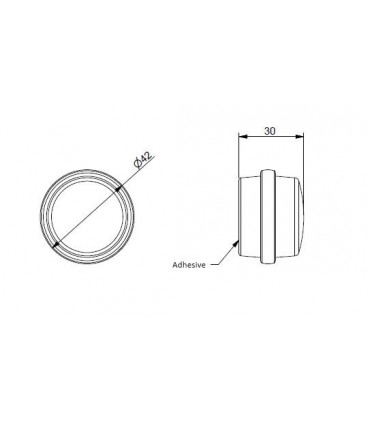 Butée de porte série CRUMPET plastic transparent