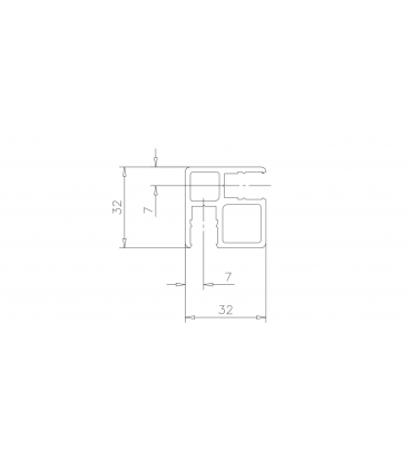 Détail du profil pour deux départs de verre.