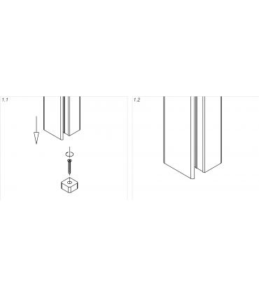 Poteau raidisseur sol / plafond pour douche à l'italienne en verre