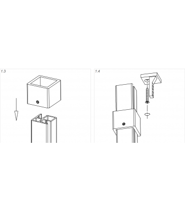 Poteau raidisseur sol / plafond pour douche à l'italienne en verre