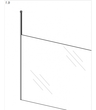 Poteau raidisseur sol / plafond pour douche à l'italienne en verre