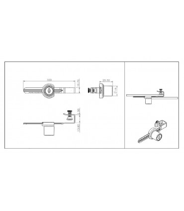 Serrure à crémaillère pour porte de vitrine en verre