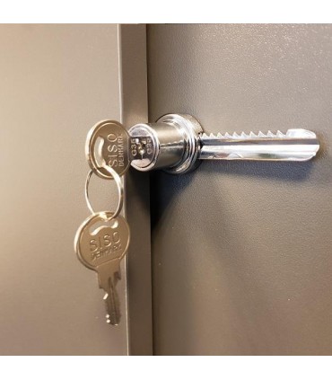 Serrure à crémaillère pour porte de vitrine en verre