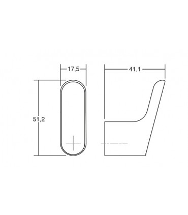 Dimensions patère Luv métal 7037