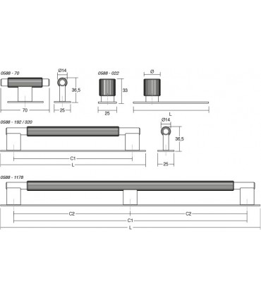 Poignée Arpa plate 0588 par Viefe