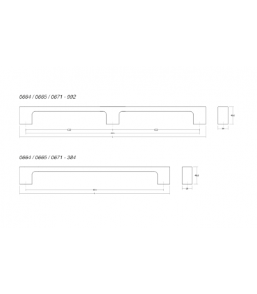Poignée Luv wood pour porte et ameublement
