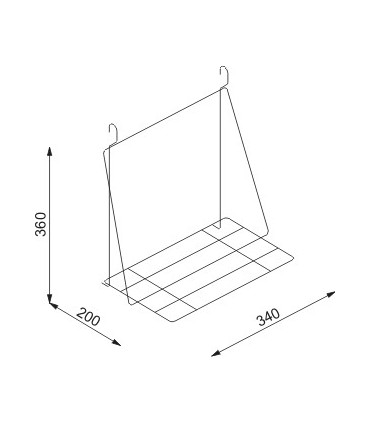 Etagère bois sur barre porte ustensile technique 340X200 technique