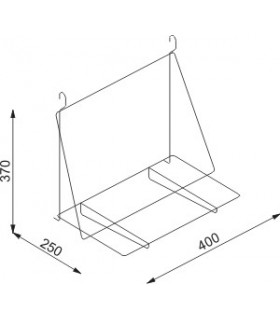 Etagère bois sur barre porte ustensile 400X250 technique Etagère bois sur barre porte ustensile 400X250 technique