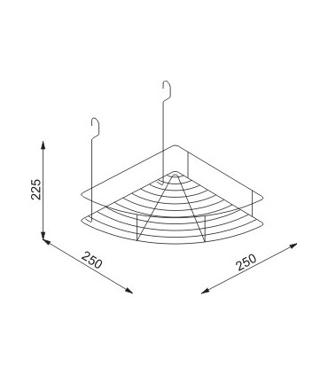 Etagère d'angle sur barre porte ustensile technique