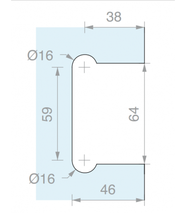 Serrure à bouton avec voyant libre / occupé pour porte en verre