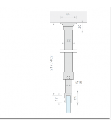 Barre de stabilisation raidisseur télescopique ronde plafond pour pare-douche en verre