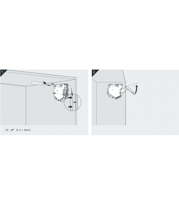Paire de Charnière d'abattant avec fixation frontale
