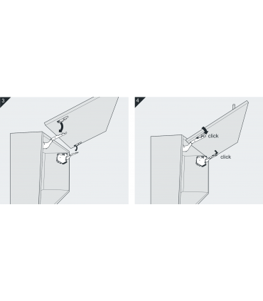 Paire de Charnière d'abattant avec fixation frontale