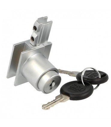 Serrure poussoir pour porte coulissante de vitrine