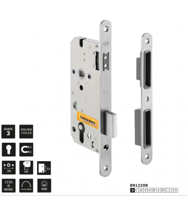 Serrure magnétique série 20855 inox satiné axe 60 mm