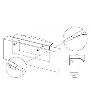 Poignée tirette série Moma 0254 par Viefe