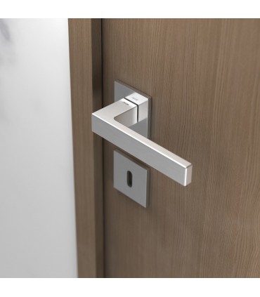 Poignées série Ninety sur rosace carrée épaisseur 5 mm