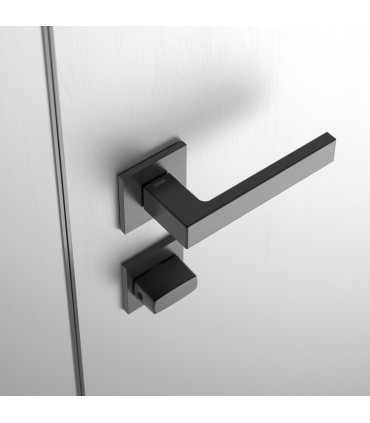 Poignées série Ninety sur rosace carrée épaisseur 5 mm