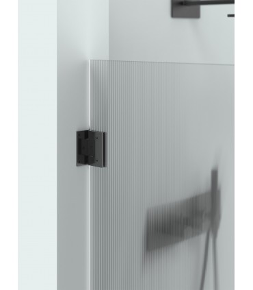 Charnière déportée pour porte de douche en verre