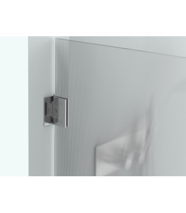 Charnière déportée pour porte de douche en verre