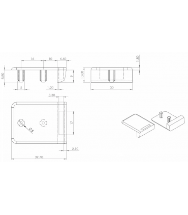 Gâche à recouvrement pour les serrures concept Square